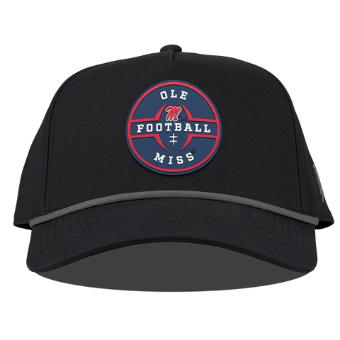 University of Mississippi "Ole Miss Football Legacy" Curved Canvas 5 Panel Rope Vintage Black University of Mississippi "Ole Miss Football Legacy" Curved Canvas 5 Panel Rope Vintage Black