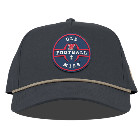 University of Mississippi "Ole Miss Football Legacy" Curved Canvas 5 Panel Rope Vintage Navy University of Mississippi "Ole Miss Football Legacy" Curved Canvas 5 Panel Rope Vintage Navy
