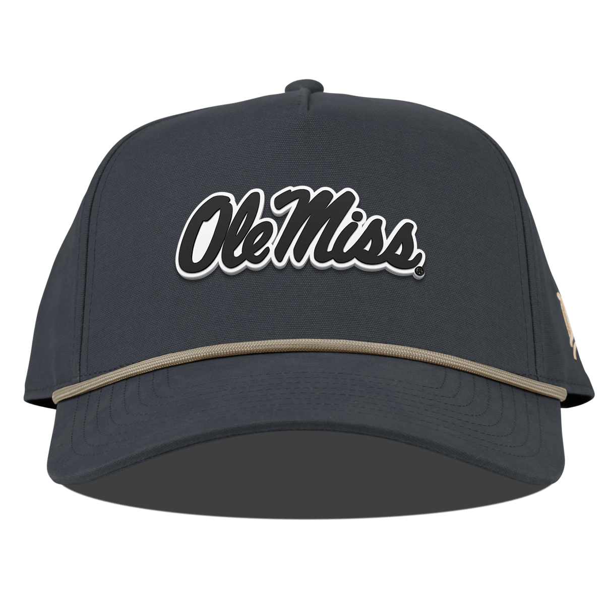 University of Mississippi "Vintage Ole Miss Team Logo" Curved Canvas 5 Panel Rope Vintage Navy University of Mississippi "Vintage Ole Miss Team Logo" Curved Canvas 5 Panel Rope Vintage Navy