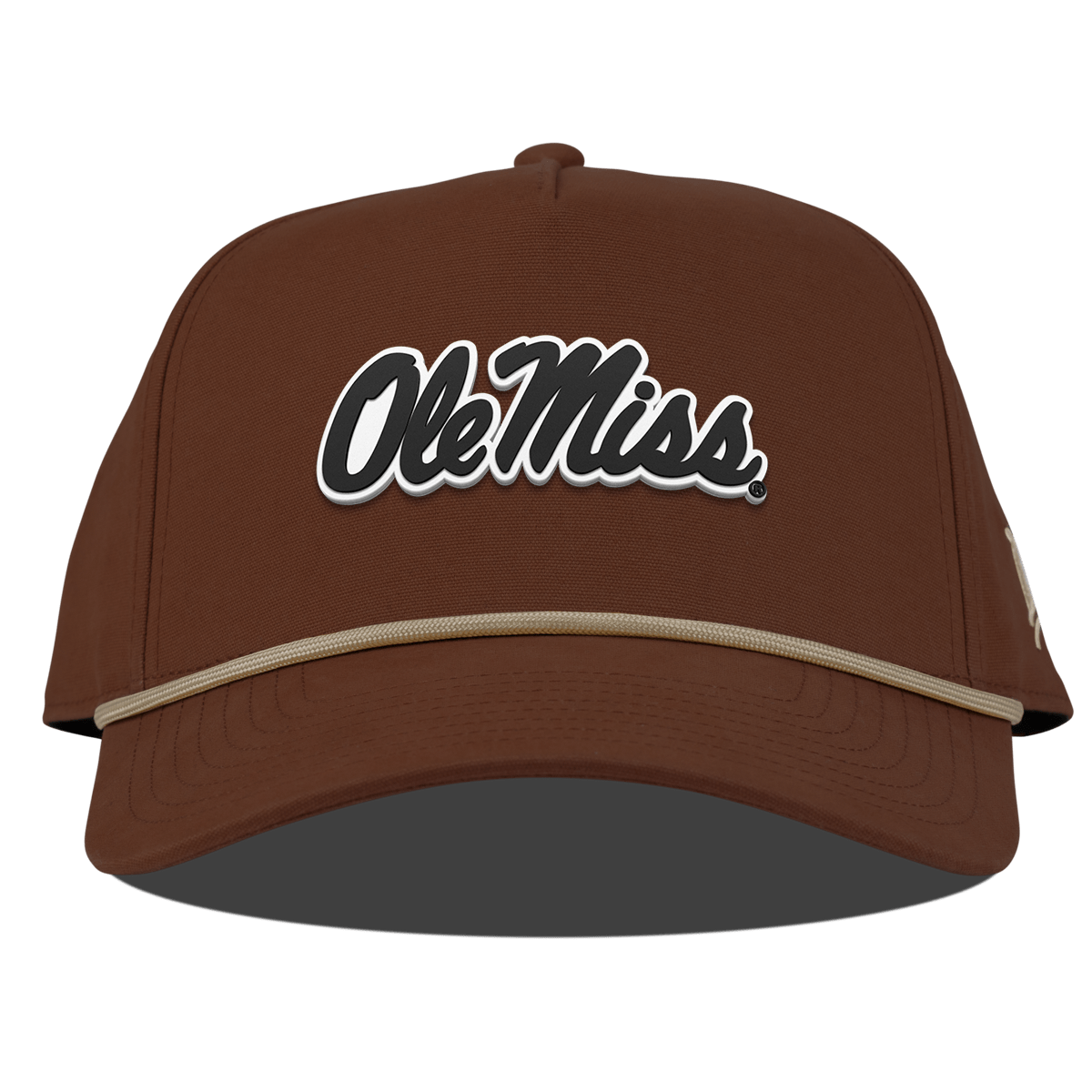 University of Mississippi "Vintage Ole Miss Team Logo" Curved Canvas 5 Panel Rope Vintage Rust University of Mississippi "Vintage Ole Miss Team Logo" Curved Canvas 5 Panel Rope Vintage Rust