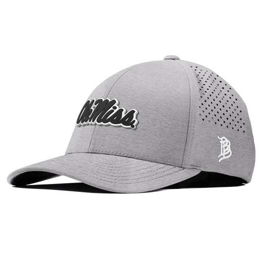 University of Mississippi "Vintage Ole Miss Team Logo" Curved Performance Heather Gray