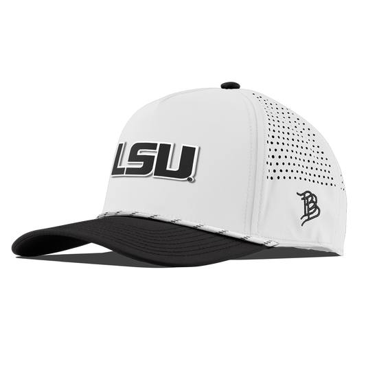 Louisiana State University "Vintage LSU Block" Curved 5 Panel Rope White/Black