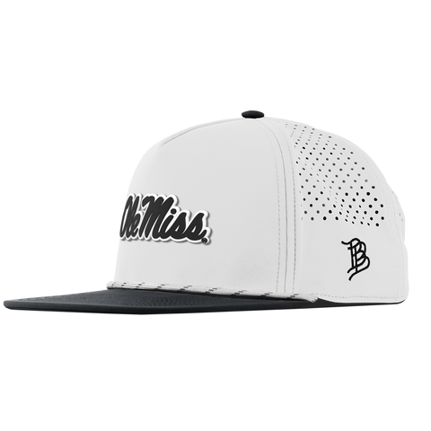 University of Mississippi "Vintage Ole Miss Team Logo" Flat 5 Panel Rope White/Black University of Mississippi "Vintage Ole Miss Team Logo" Flat 5 Panel Rope White/Black