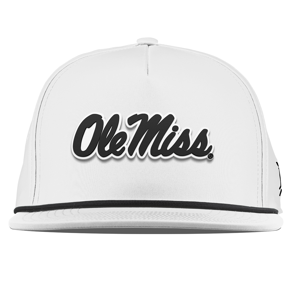 University of Mississippi "Vintage Ole Miss Team Logo" Flat 5 Panel Rope White University of Mississippi "Vintage Ole Miss Team Logo" Flat 5 Panel Rope White