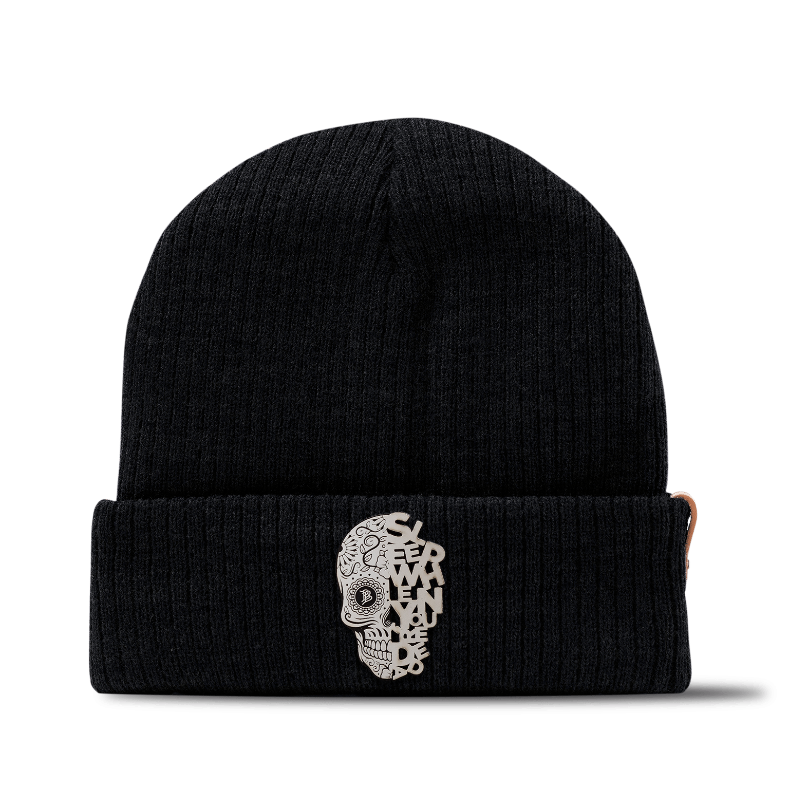Sleep When You're Dead Skull Essential Beanie Black