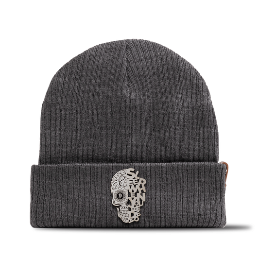 Sleep When You're Dead Skull Essential Beanie Charcoal