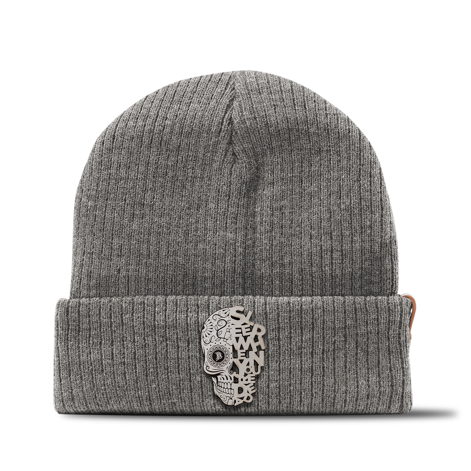 Sleep When You're Dead Skull Essential Beanie Gray