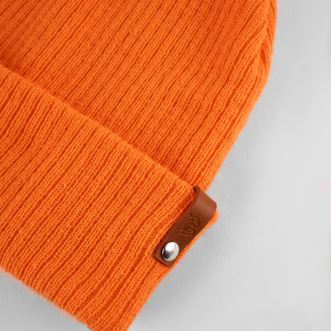 Bare Essential Beanie Blaze Orange Detail