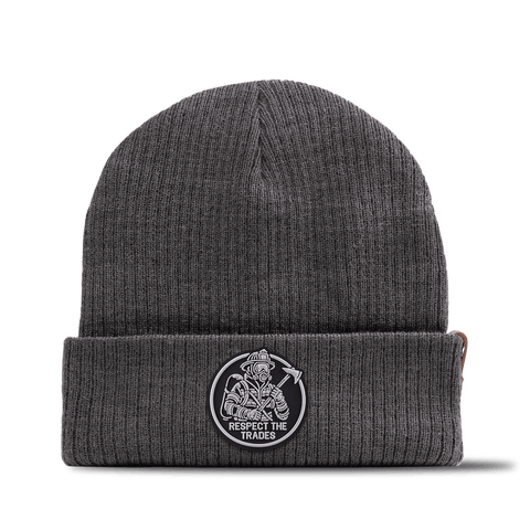 Respect The Trades Firefighter Essential Beanie Charcoal