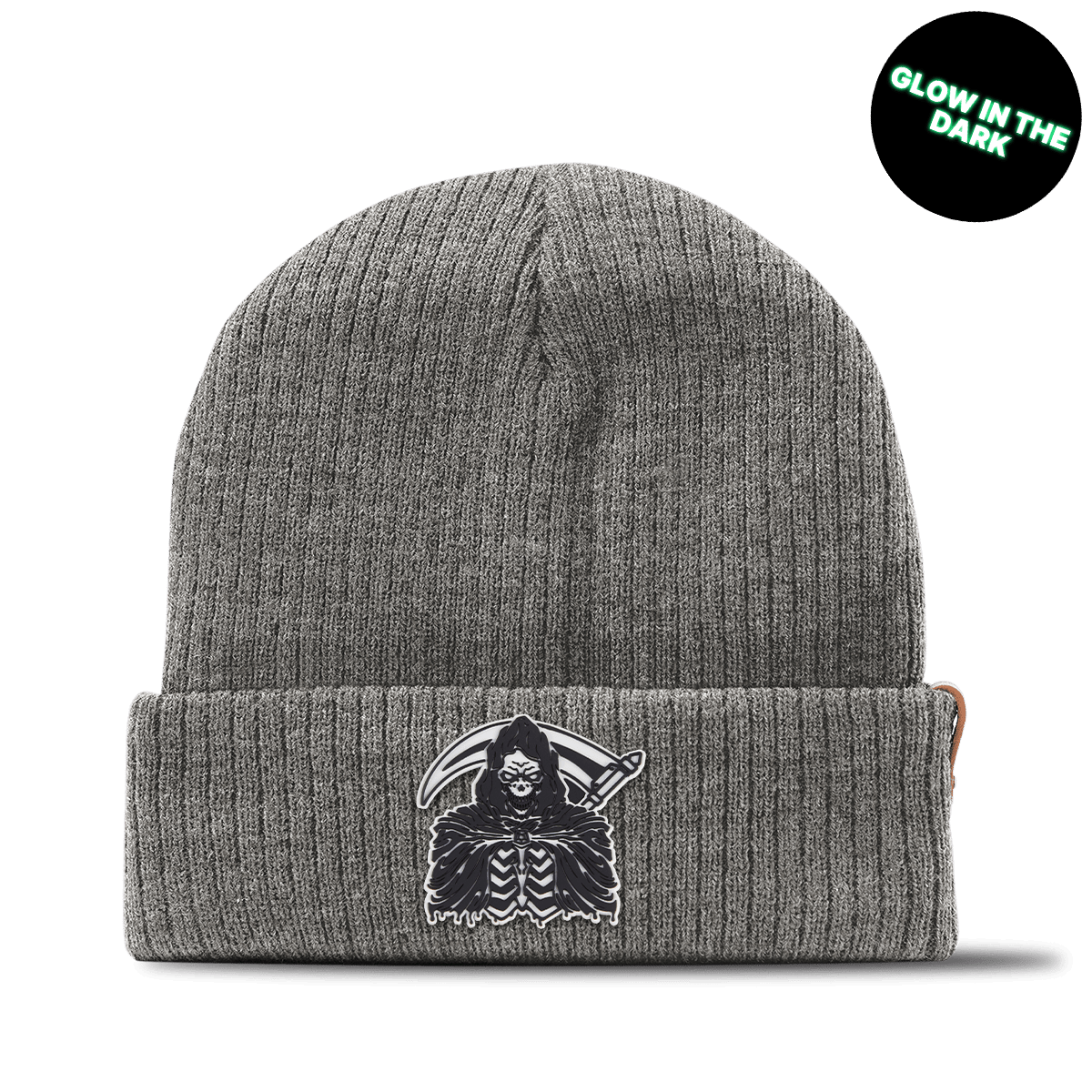 Grim Reaper Glow Essential Beanie Heather Gray