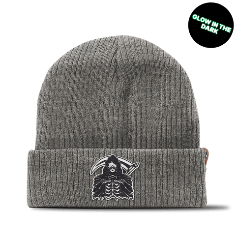 Grim Reaper Glow Essential Beanie Heather Gray