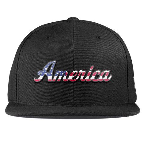 America Essential Flat Snapback Black