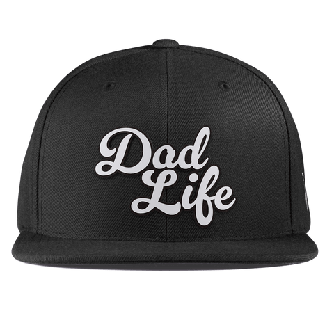 Dad Life Script Essential Flat Snapback Black