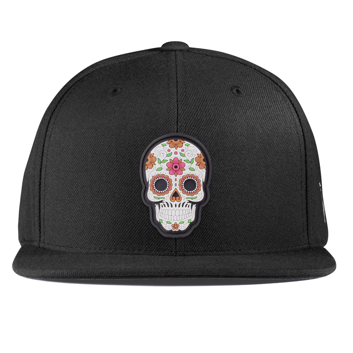 Flower Skull PVC Essential Flat Snapback Black