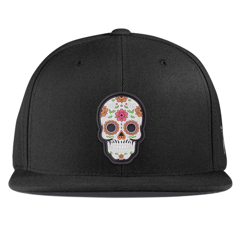 Flower Skull PVC Essential Flat Snapback Black