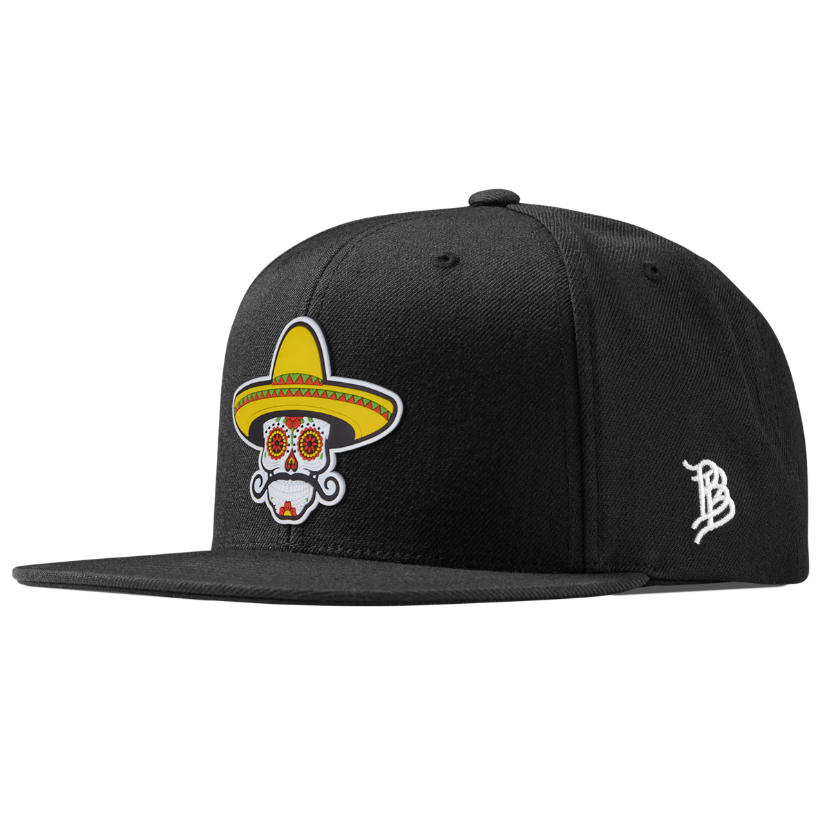 Sombrero Skull PVC Essential Flat Snapback Black