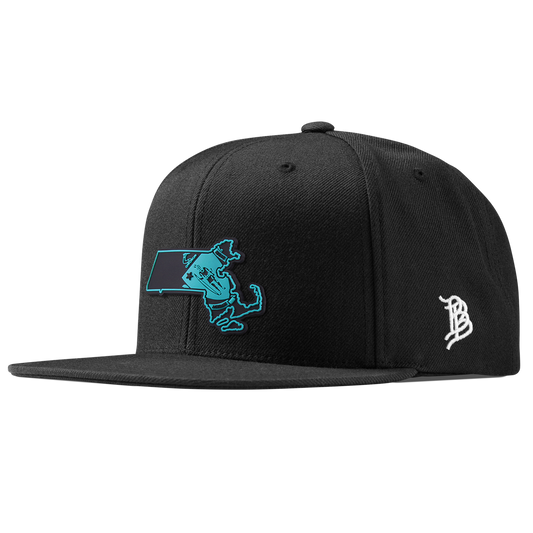 Massachusetts Turquoise Classic Snapback Black