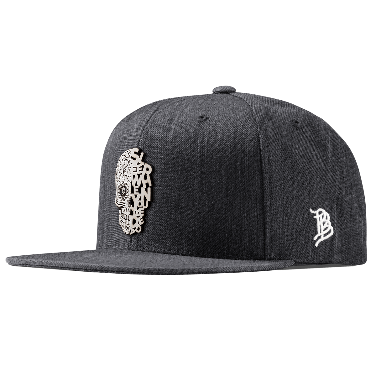 Sleep When You're Dead Skull Classic Snapback Charcoal