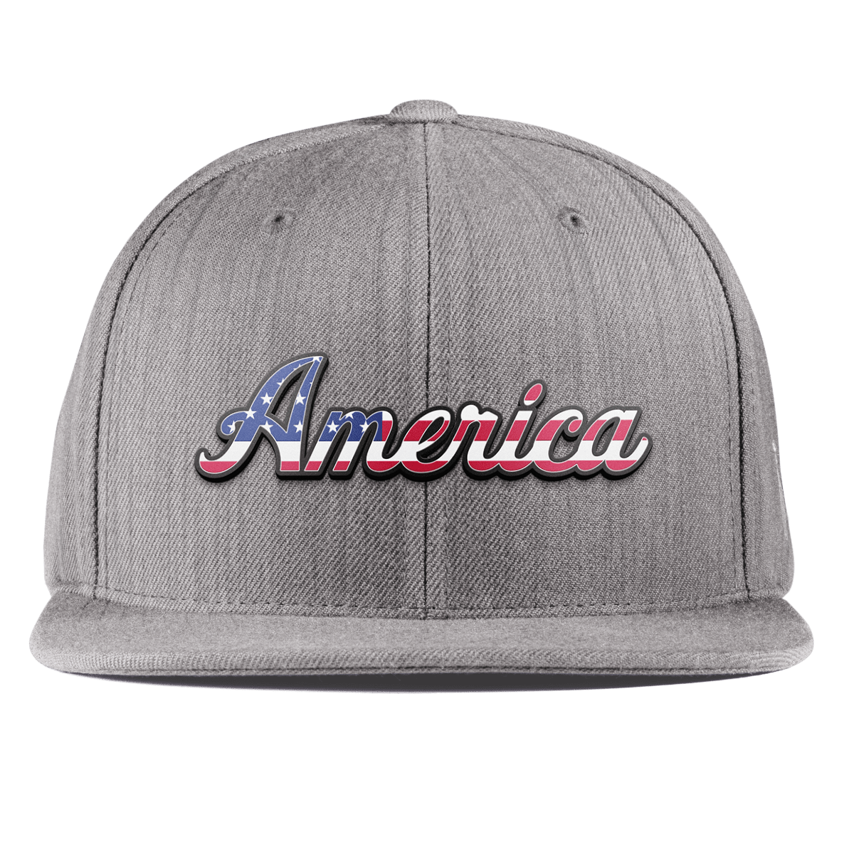 America Essential Flat Snapback Heather Gray