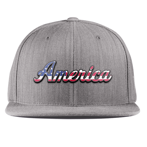 America Essential Flat Snapback Heather Gray