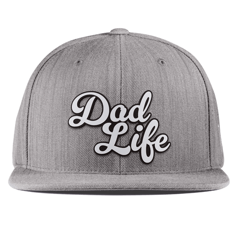 Dad Life Script Essential Flat Snapback Heather Gray