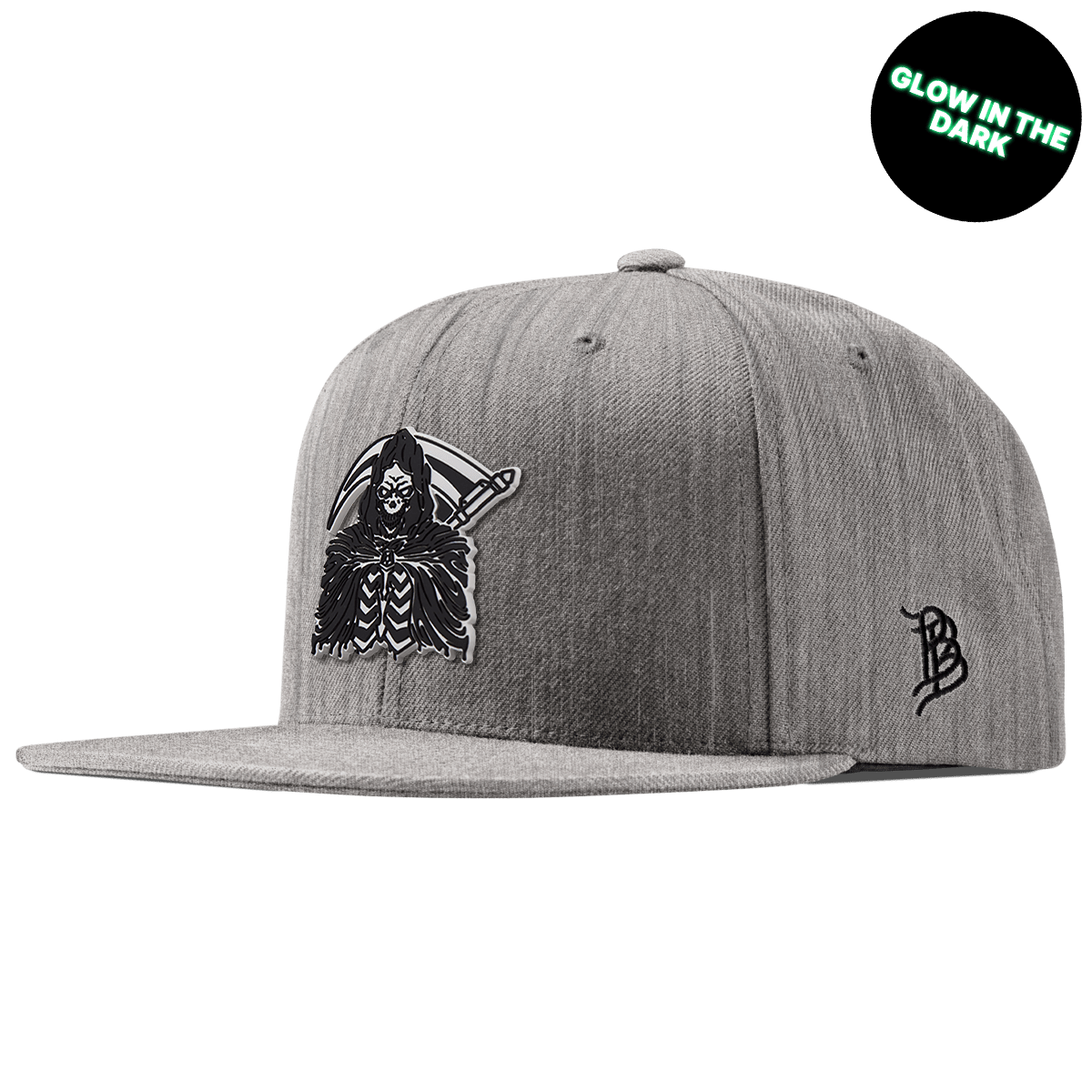 Grim Reaper Glow Classic Snapback Heather Gray