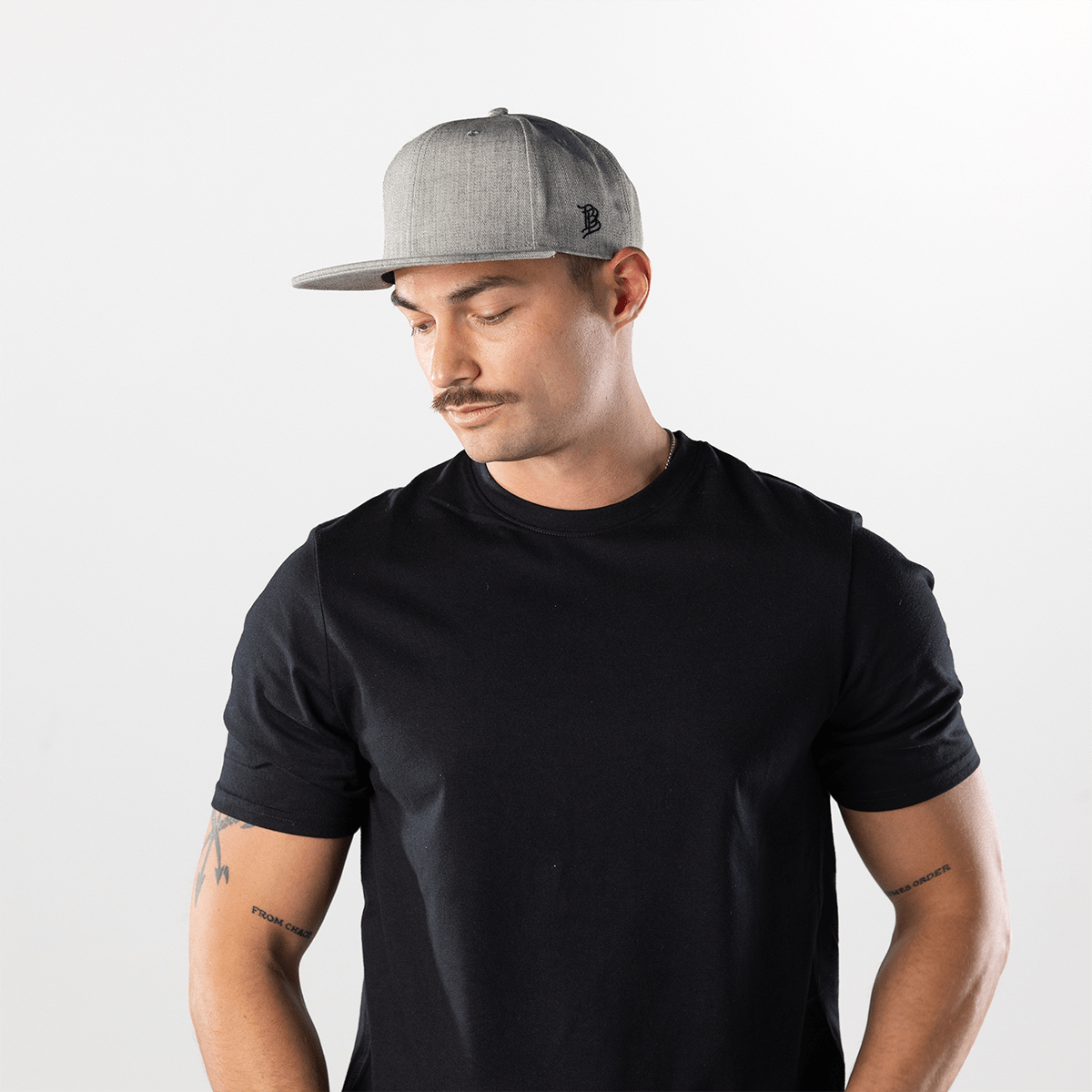Bare Essential Flat Snapback Heather Gray