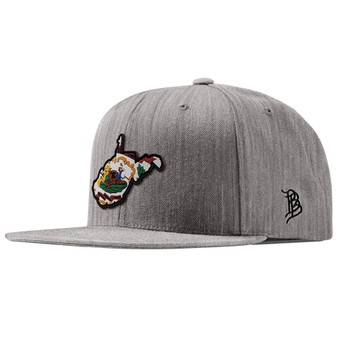 West Virginia 35 PVC Classic Snapback Heather Gray