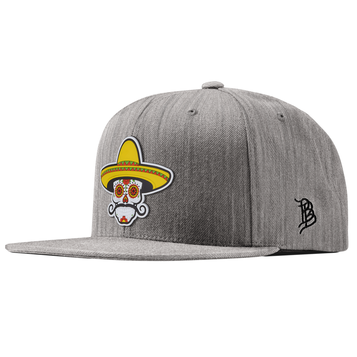Sombrero Skull PVC Essential Flat Snapback Heather Gray