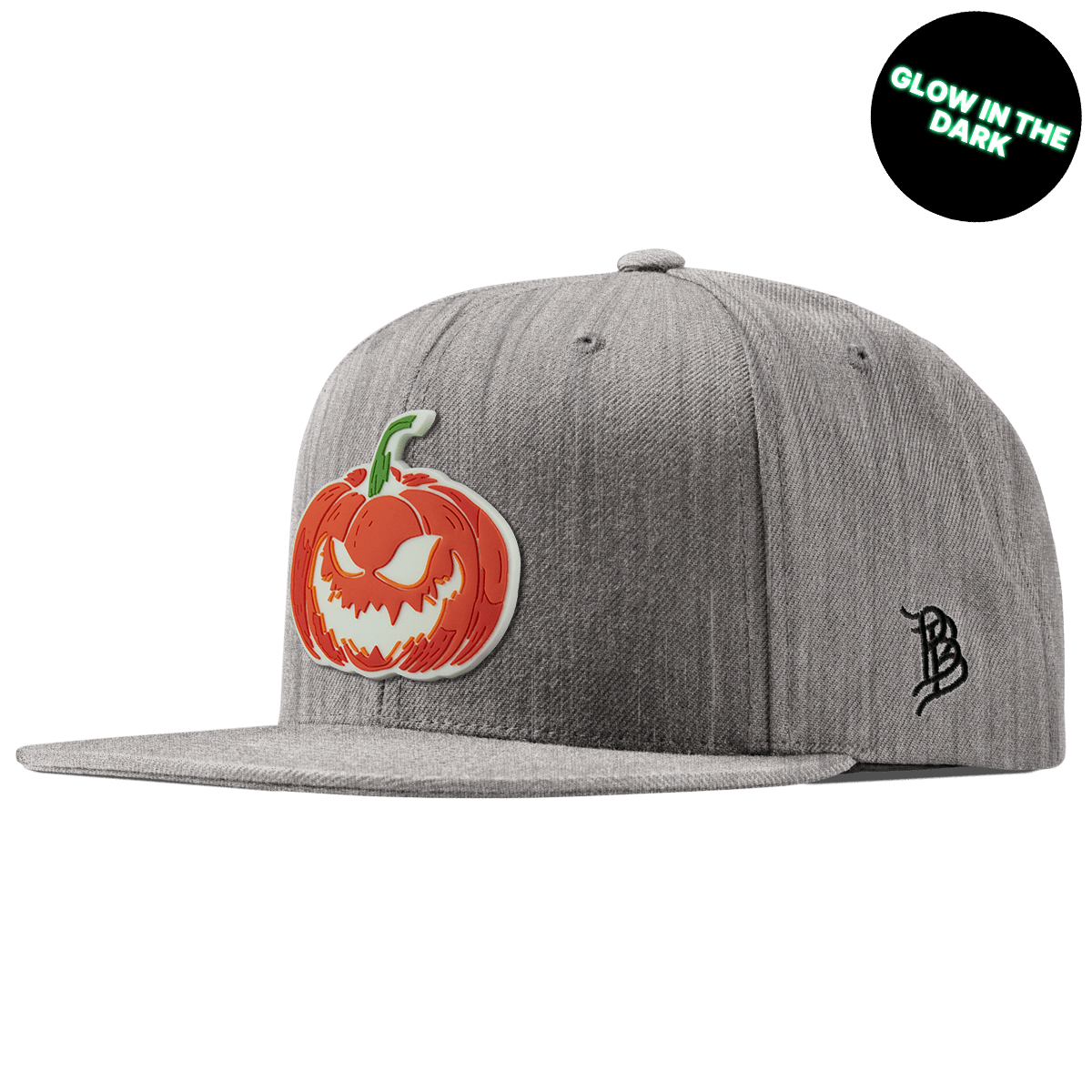 Jack-O-Lantern Glow Classic Snapback Heather Gray