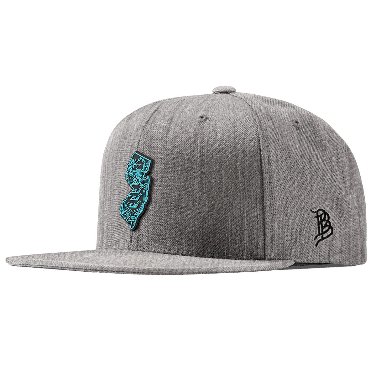 New Jersey Turquoise Classic Snapback Heather Gray