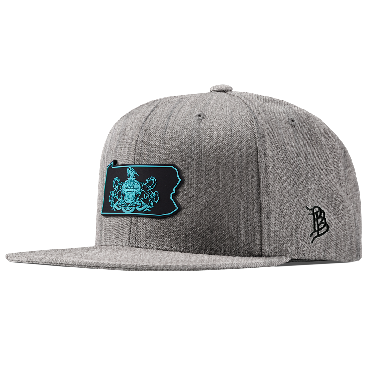 Pennsylvania Turquoise Classic Snapback Heather Gray