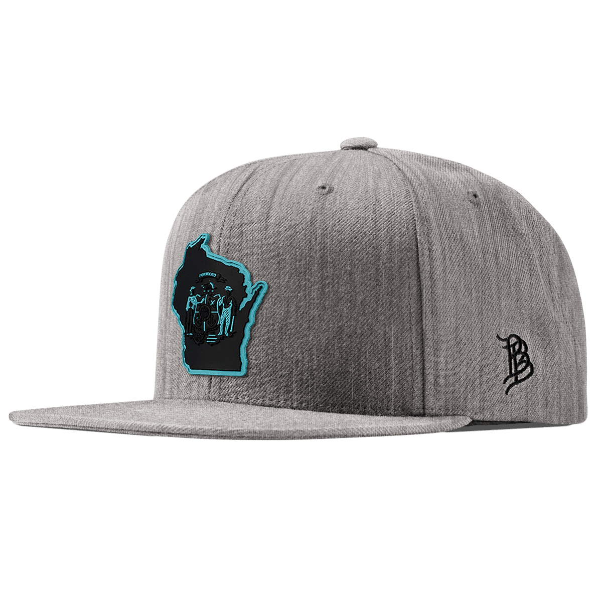 Wisconsin Turquoise Classic Snapback Heather Gray 