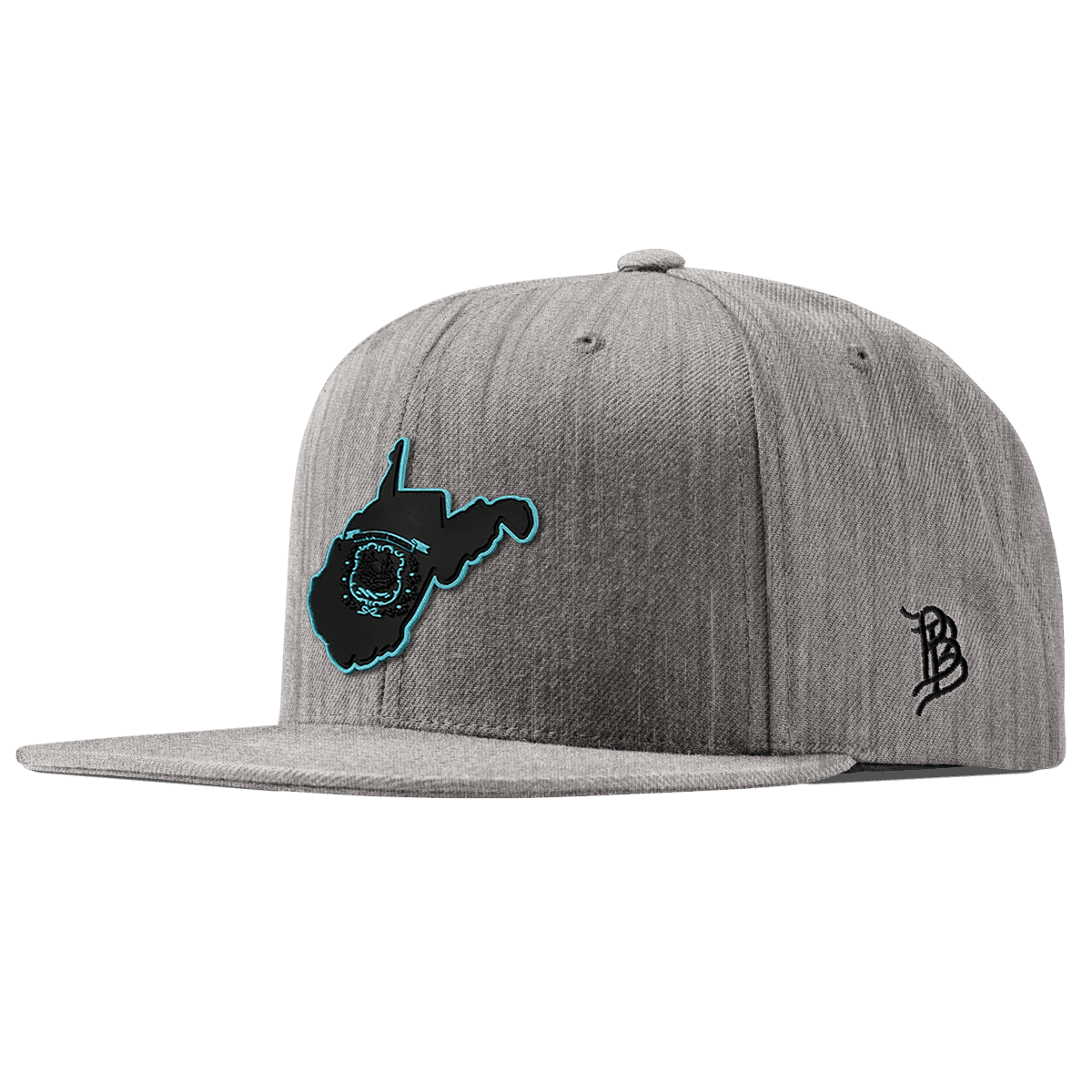 West Virginia Turquoise Classic Snapback Heather Gray