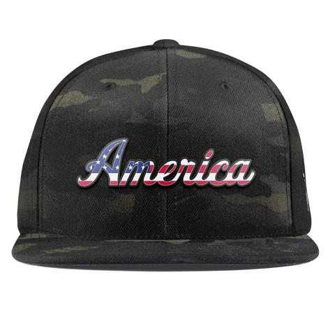 America Essential Flat Snapback Multicam