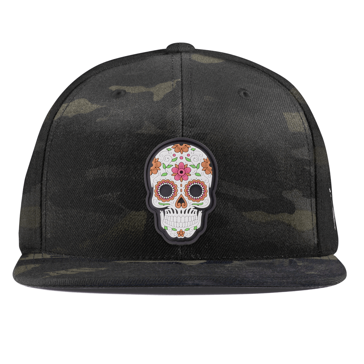 Flower Skull PVC Essential Flat Snapback Multicam