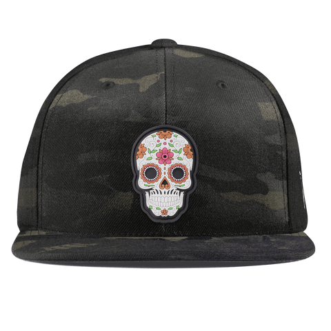Flower Skull PVC Essential Flat Snapback Multicam