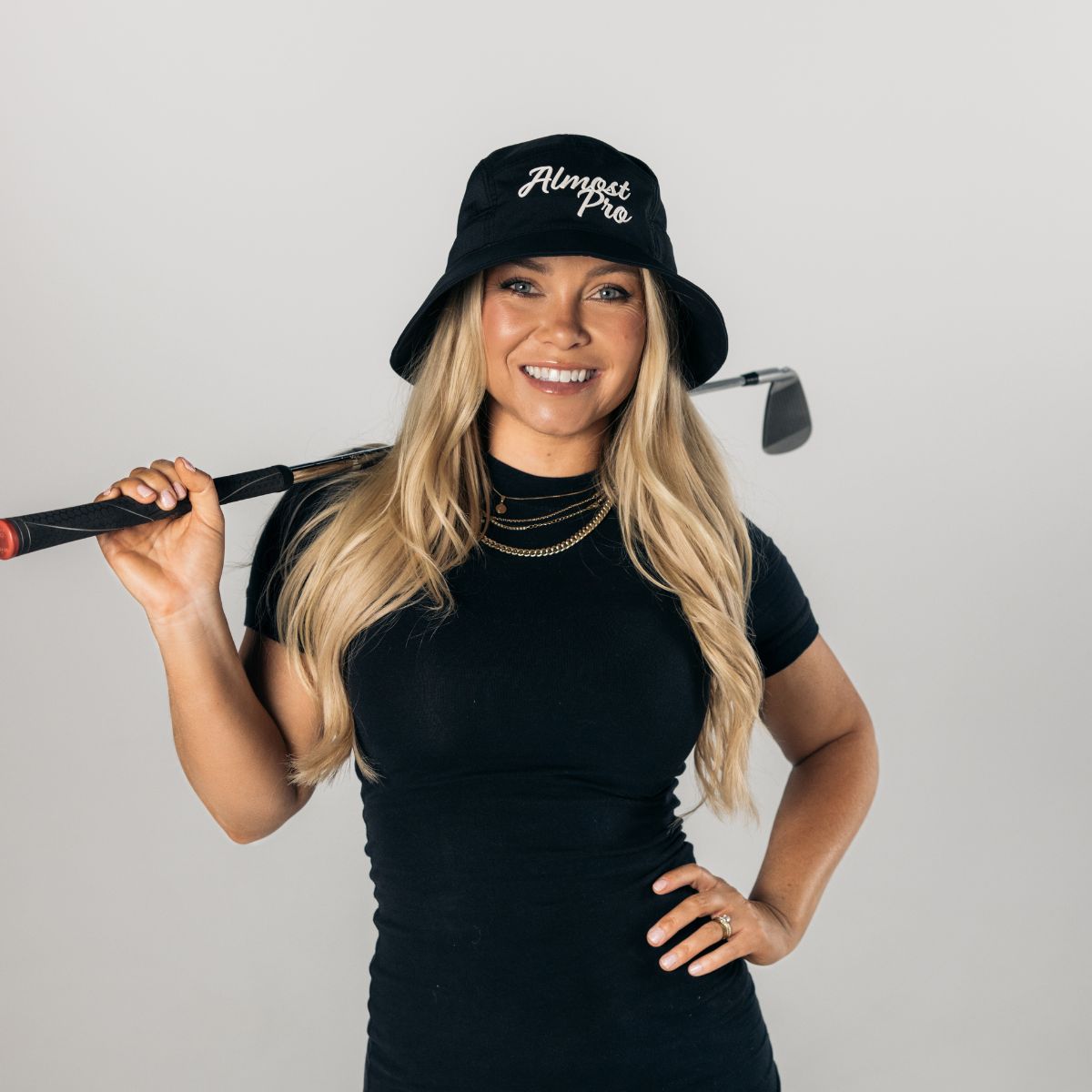 Hailey Ostrom "Almost Pro" DualActive™ Performance Bucket Hat Black, White