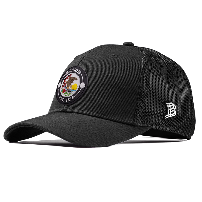Illinois Compass Curved Trucker Black 