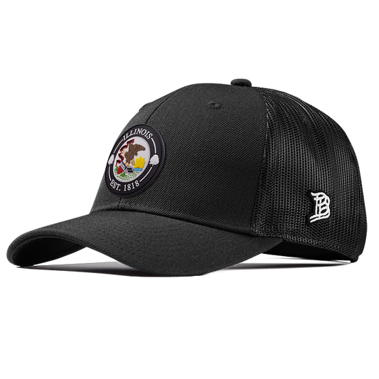 Illinois Compass Curved Trucker Black 