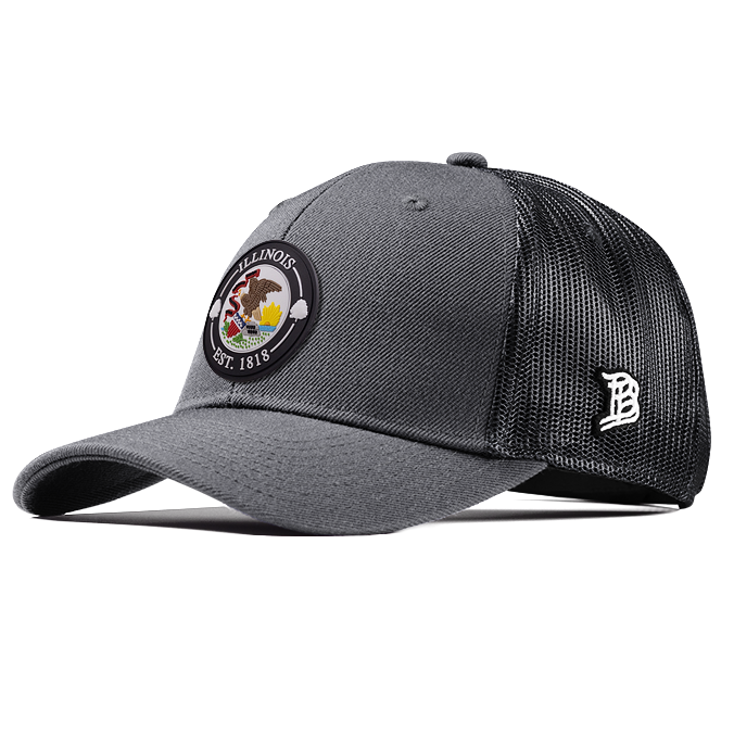 Illinois Compass Curved Trucker Charcoal