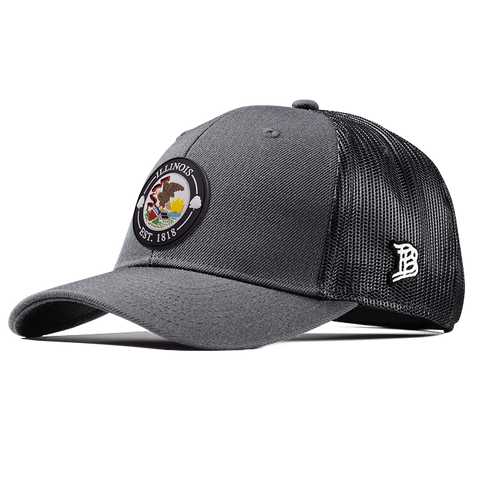 Illinois Compass Curved Trucker Charcoal