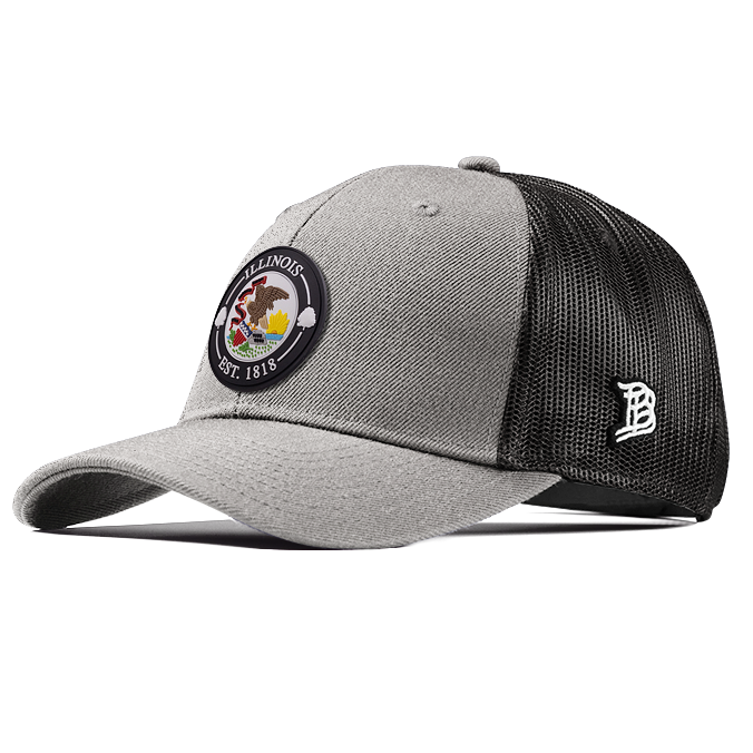 Illinois Compass Curved Trucker Heather Gray 