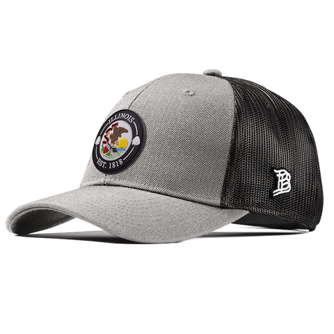 Illinois Compass Curved Trucker Heather Gray 