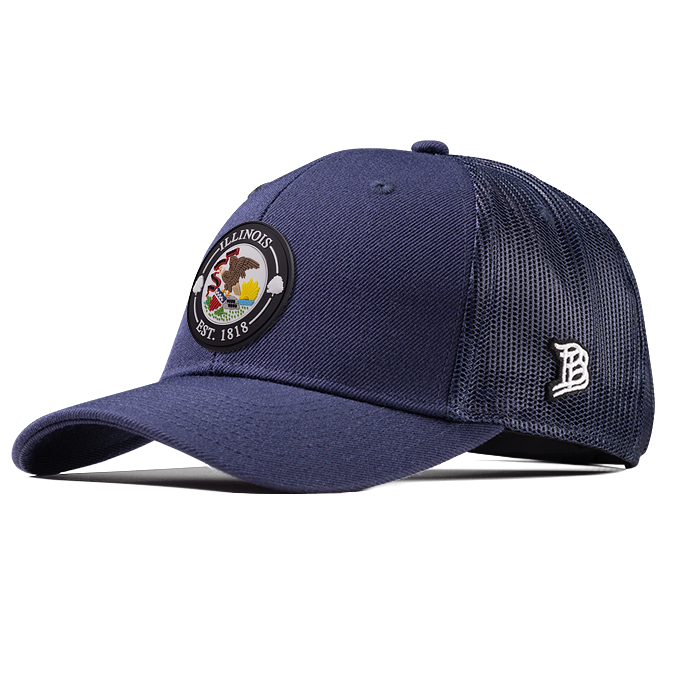 Illinois Compass Curved Trucker Navy