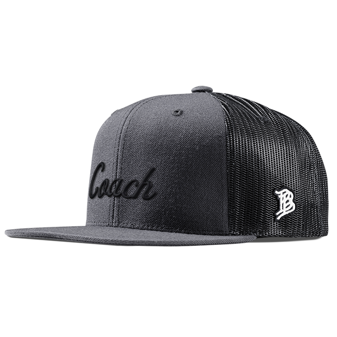Coach Flat Trucker (Black Script) Charcoal