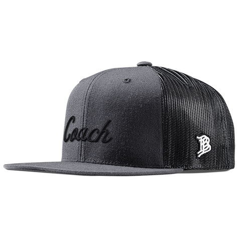 Coach Flat Trucker (Black Script) Charcoal
