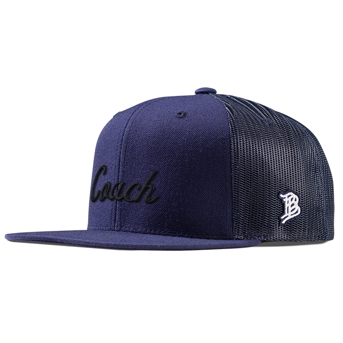 Coach Flat Trucker (Black Script) Navy 