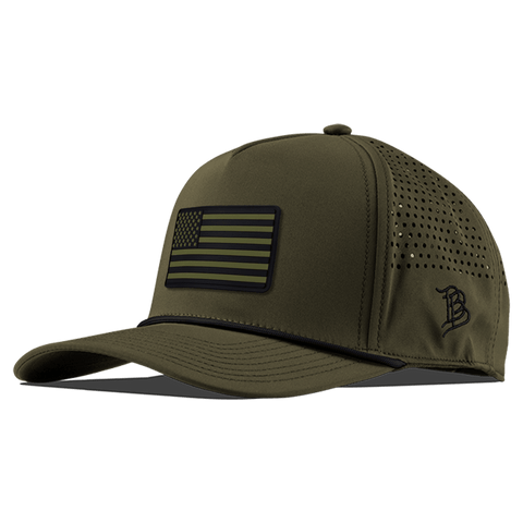 United Old Glory Curved 5 Panel Performance Front Loden/Black