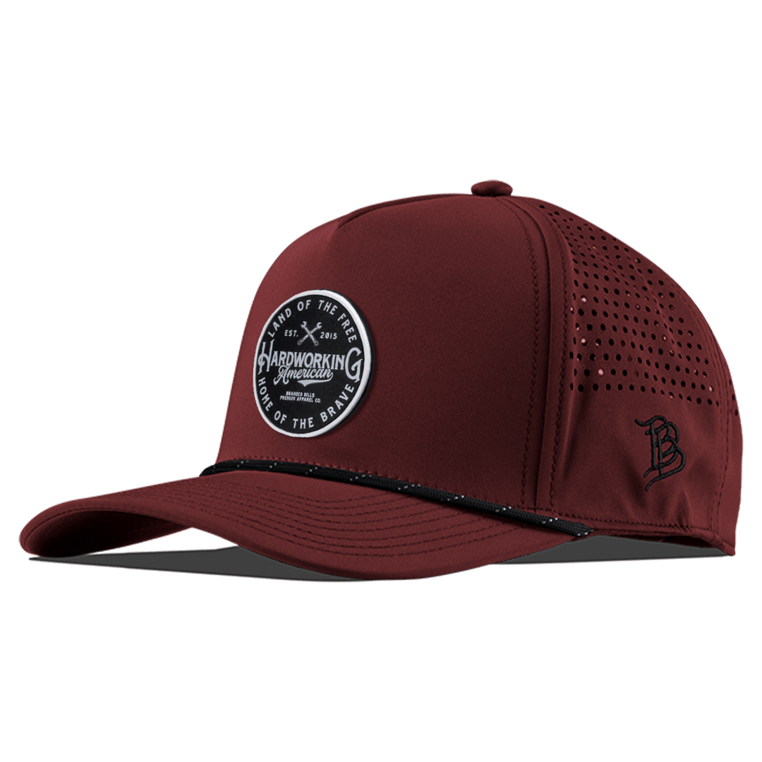 Hardworking PVC Curved 5 Panel Performance Front Maroon/Black